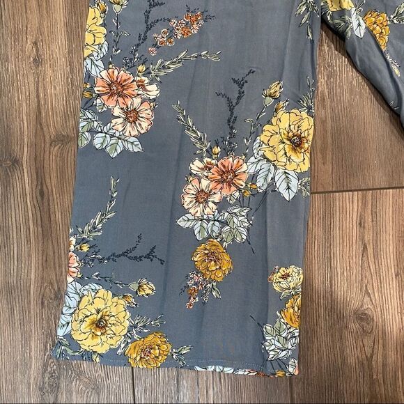 Band of Gypsies Blue Floral cropped Pantsuit XS - Picture 3 of 9